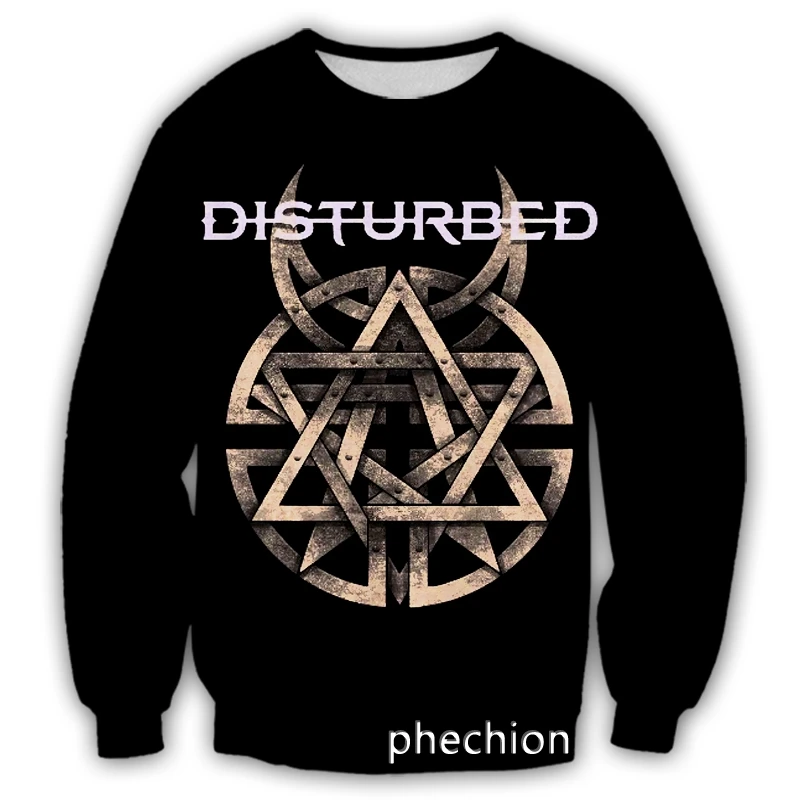 phechion New Fashion Men/Women Disturbed Rock Band 3D Print Casual Sweatshirt Streetwear Men Loose Sporting Sweatshirt G45