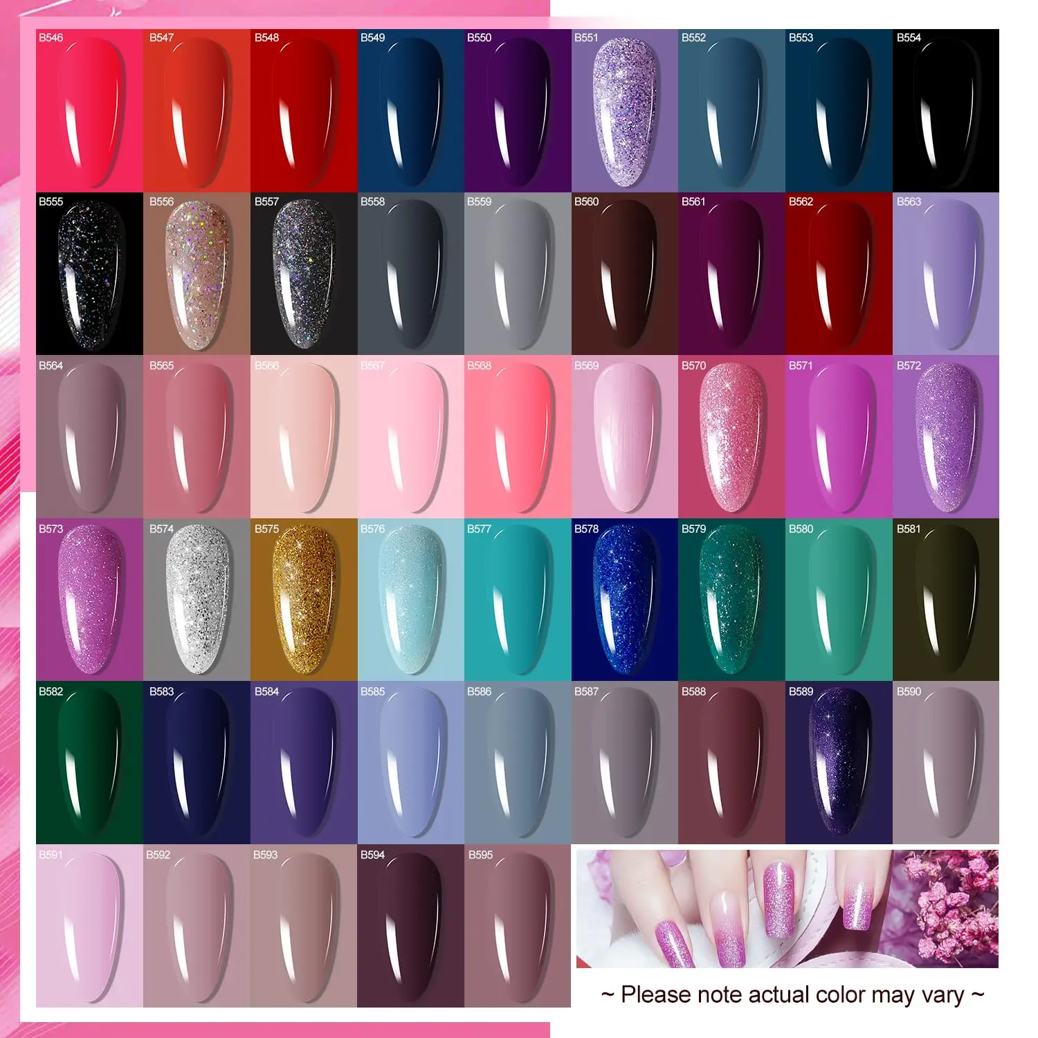 100 PCS Gel Nail Polish Starter Kit with UV Light, 95 Colors Including Macarons and Dark Shades, Long-Lasting Shine