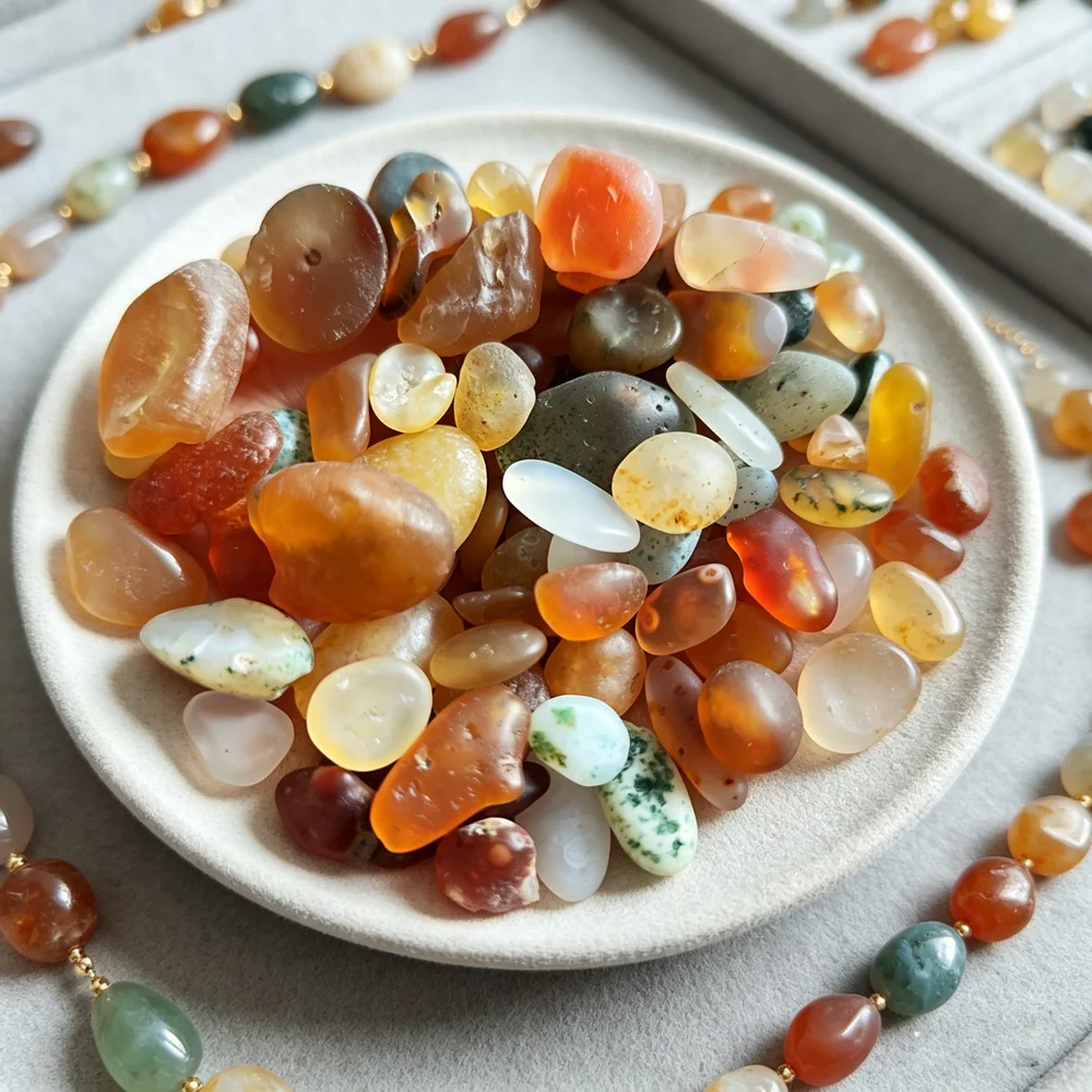 Pierre de gobi naturelle pour la décoration de la maison, perles d'agate bonbon, belle pierre de cristal de nappat, bijoux de direction