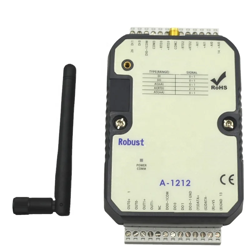 Module d'e/s à distance Wi-Fi 4AI 2DI 2AO 2DO avec protocole Modbus RTU (A-1212)