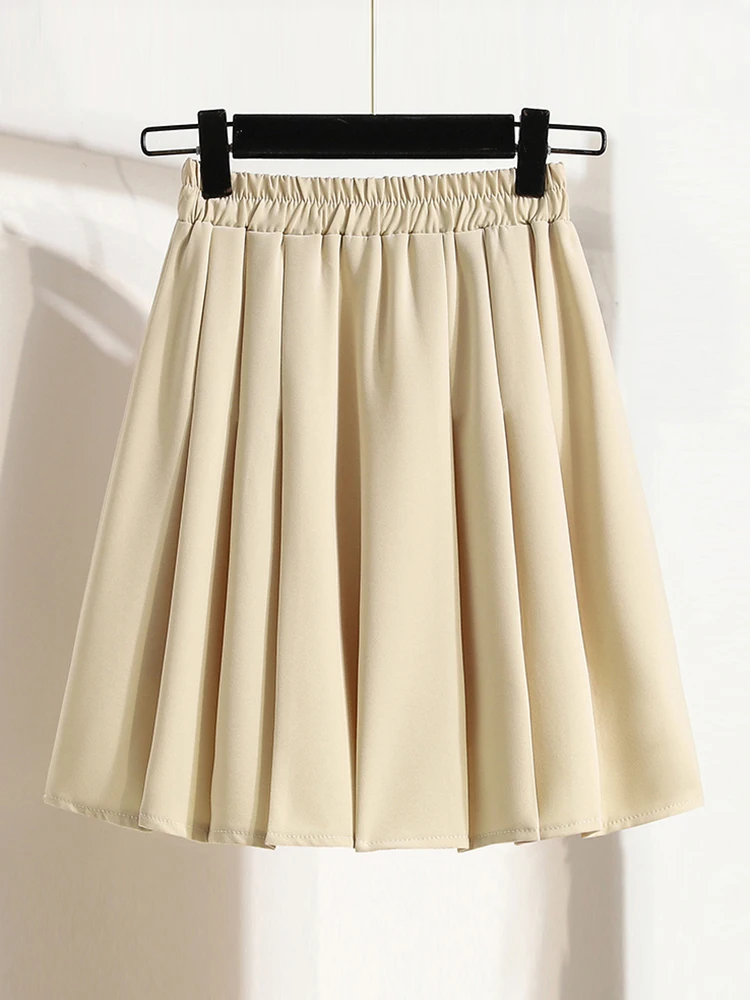 

High Waist Mini Pleated Skirt Women 2024 Summer New Arrivals Black Or Beige Color Elegant Skirt With Lining Korean A Line Skirt