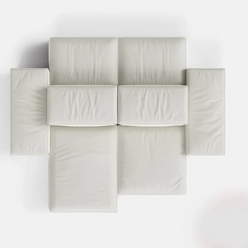 Italian tofu cubes Italian minimalist module combination sofa Designer lamb wool hotel B & B two-way sofa