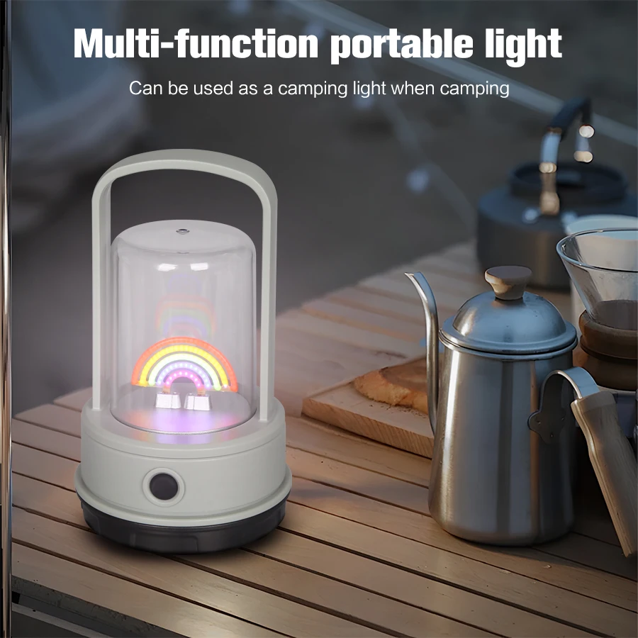 Night Light Rechargeable Atmosphere Lantern Hanging up Tent Lamp with 4 Modes Flashlight Bedroom Table Decoration Night Light