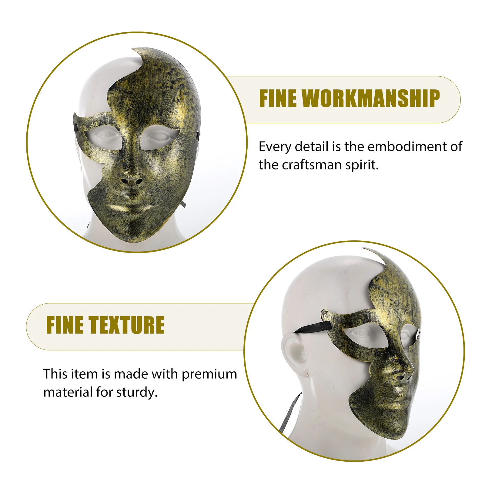 

2pcs Human Reusable Dirt Resistant Compact Lightweight Party Mask Decor Festival Halloween Cosplay Decorative Mask