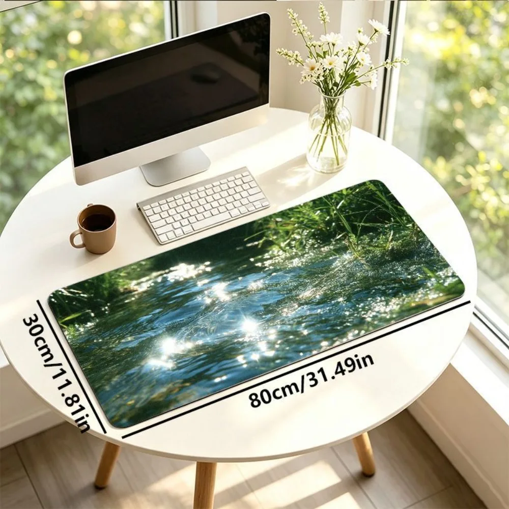 Fresh Stream Natural Scenery Mouse Pad Extra Large Non-Slip Desktop Mat HD Landscape Print Delicate Texture Precision Edge