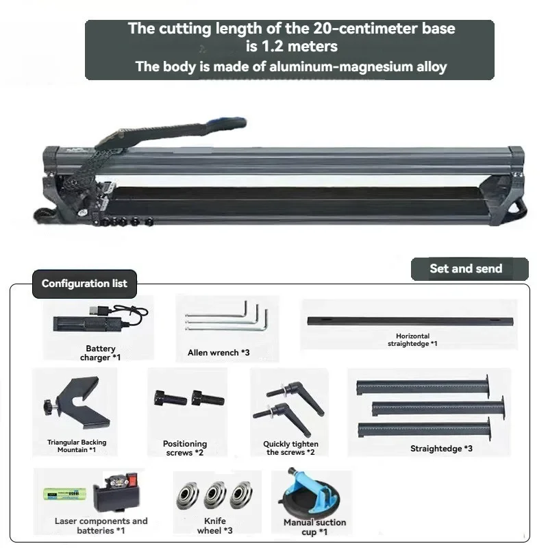 1.2m/1.6m/1.8m Manual Tile Cutting Machine - High Precision Cutting  Suitable for Food Ingredients Marble and Granite Slabs
