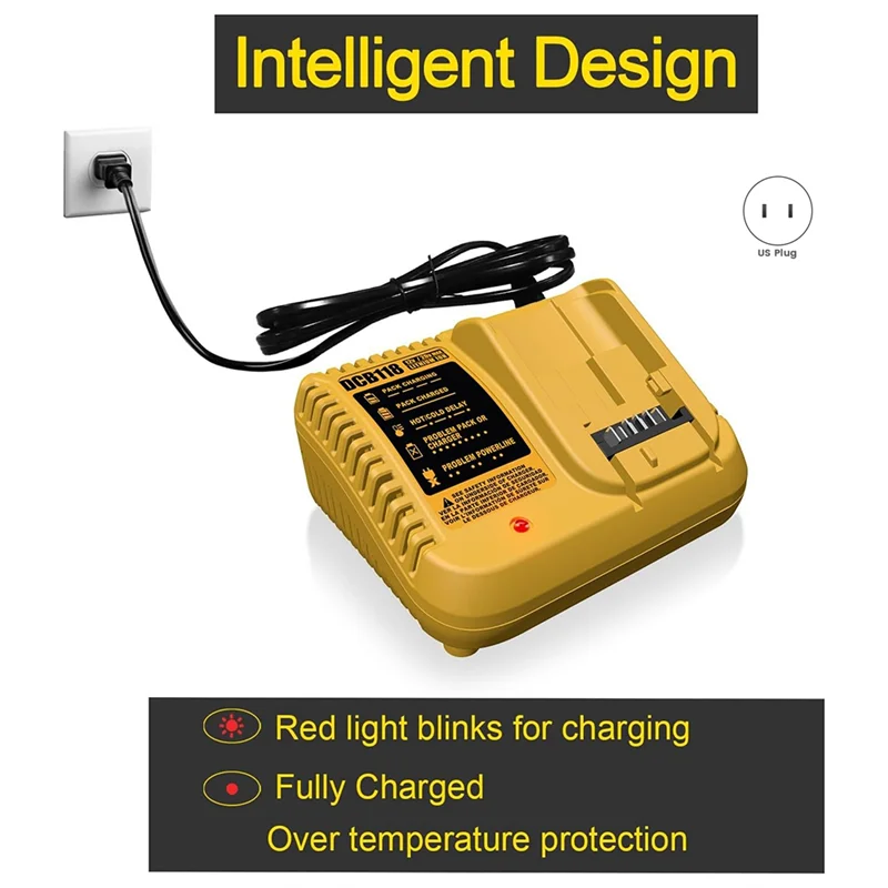 

ABWP-For DCB118 12V-20V Tool Battery Charger DCB112 Applicable For Lithium Battery Charging