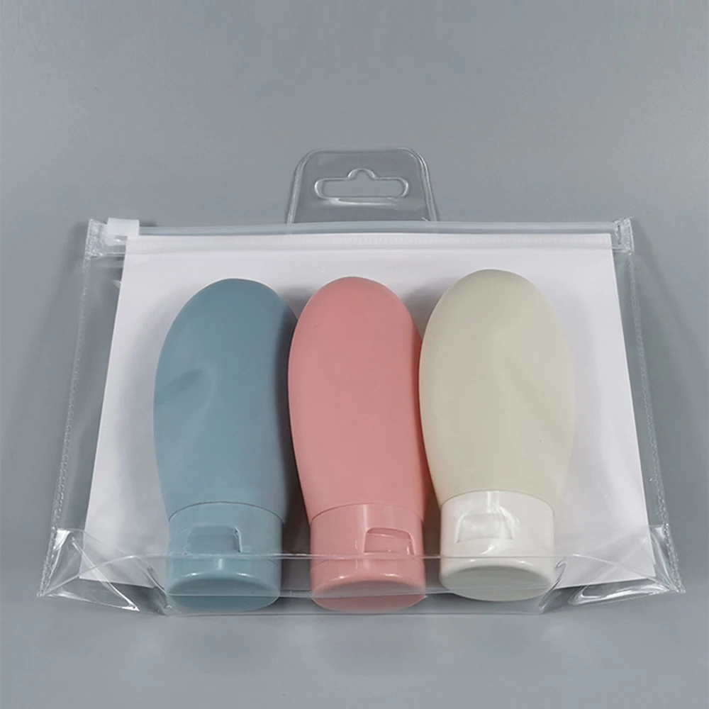 3pcs Travel Bottles for Toiletries Travel Bottle Set Portable Shampoo Bottle Flap Extruded lotion Bottle 60ml