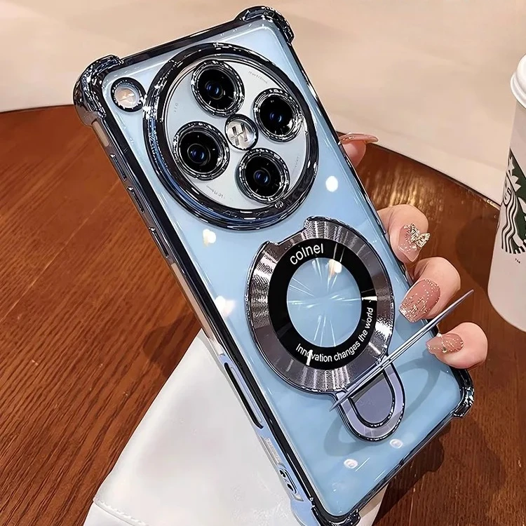 لـ OPPO Find X8 Pro حافظة مغناطيسية فاخرة مطلية وسادة هوائية ناعمة من السيليكون الشفاف لحماية الكاميرا غطاء مقاوم للصدمات #1