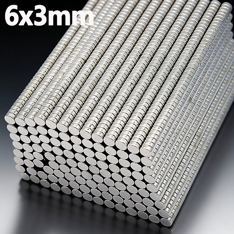 6x3mm Magnet N35 NdfeB Permanent Magnetic Imanes 6*3mm Accessory 20-500pcs Round Shape Office Craft Diy Fridge Neodymium Magnet