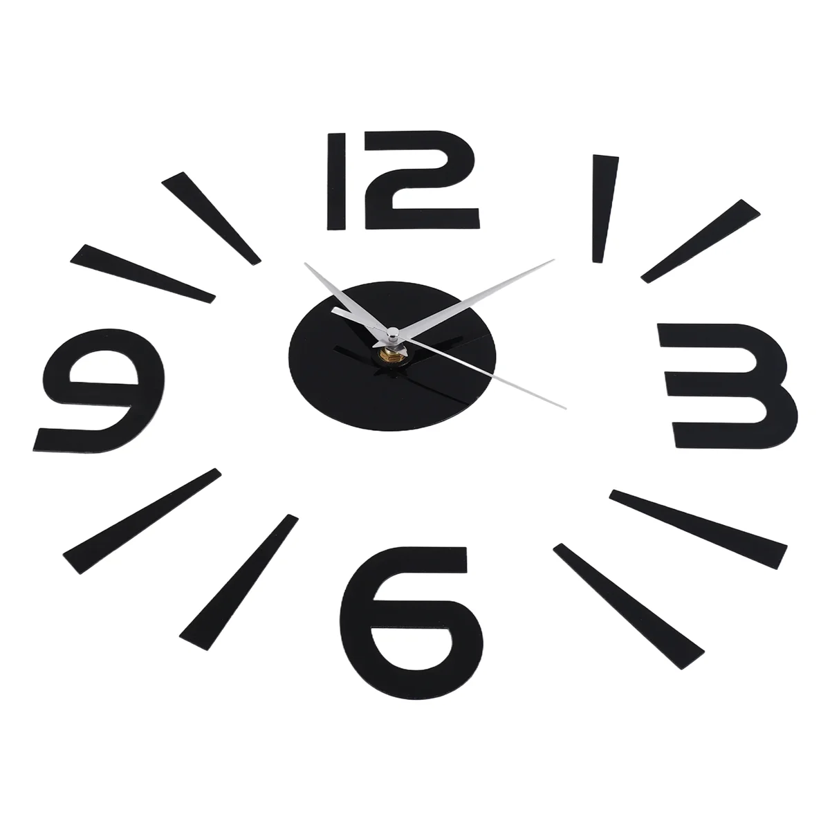 Premium- Decor Quartz Diy Wall Clock Clocks Horloge Watch Living Room Fashion Acrylic Mirror Stickers Black