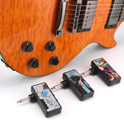 Imagen 2 del producto Amplificador de guitarra eléctrica, miniamplificador de auriculares de bolsillo para guitarra, portátil, de Metal pesado, batería recargable por USB