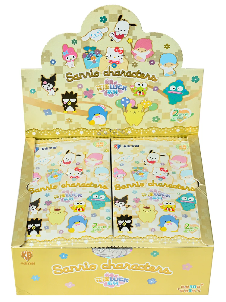 KABAO Original en caja Anime Sanrio Cinnamoroll Hello Kitty tarjeta brillante coleccionable tarjeta comercial juguete para niños