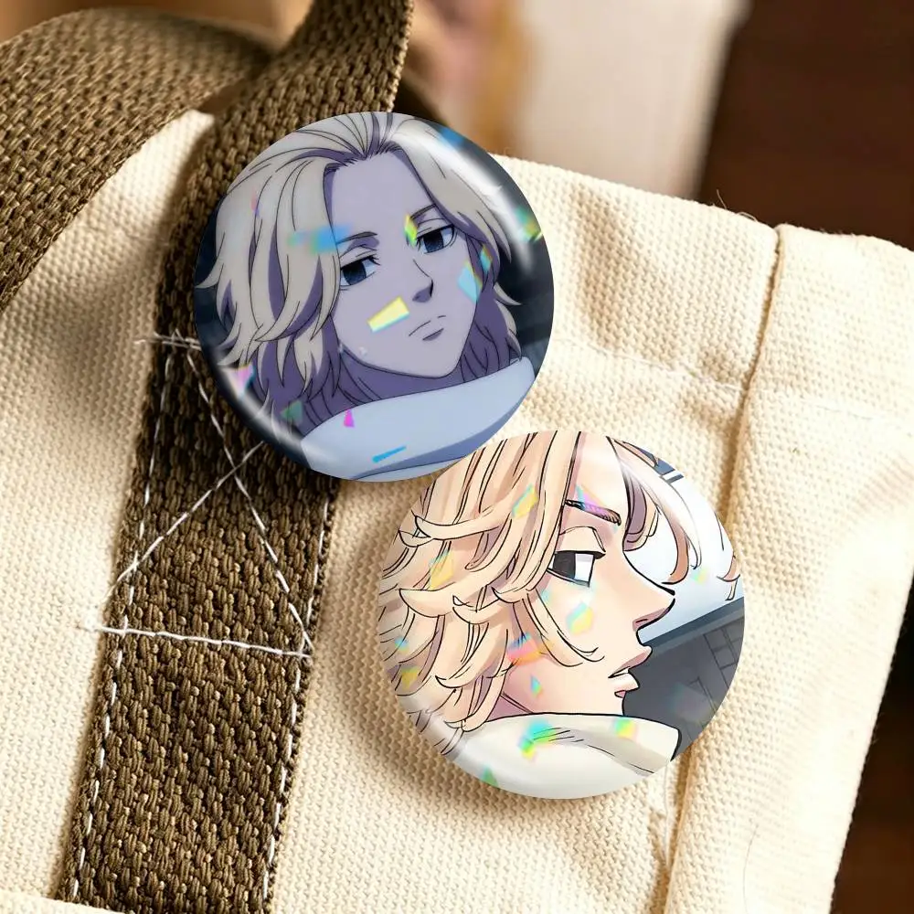 Tokyo Revengers Manjiro Sano 25 32 44 58 75mm Badges Personalized Round Brooches Pins Accessory Gift