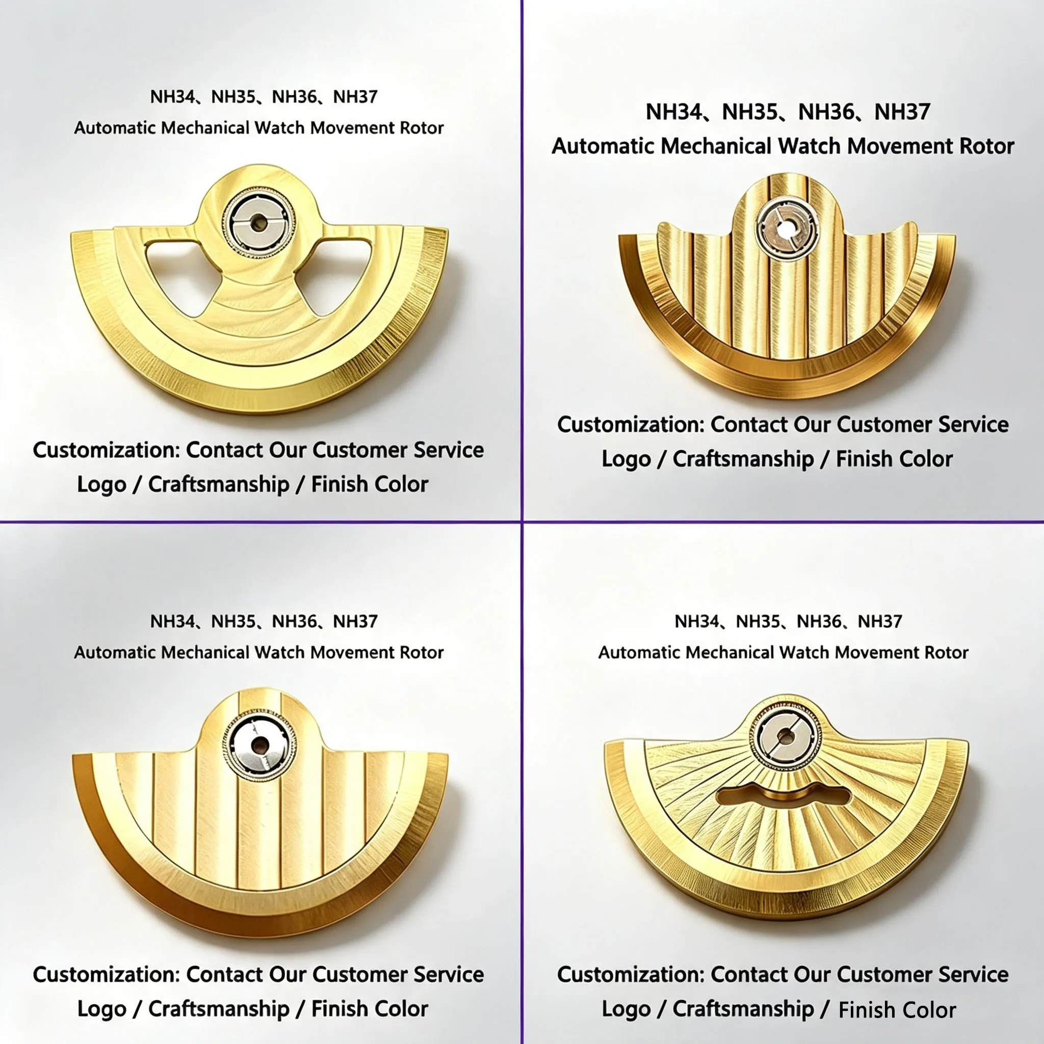 MechJazz Automatic Rotor Watch Oscillating Weight, Fits NH34, NH35, NH36, NH37 Movement, Modified Mechanical Watch Rotor