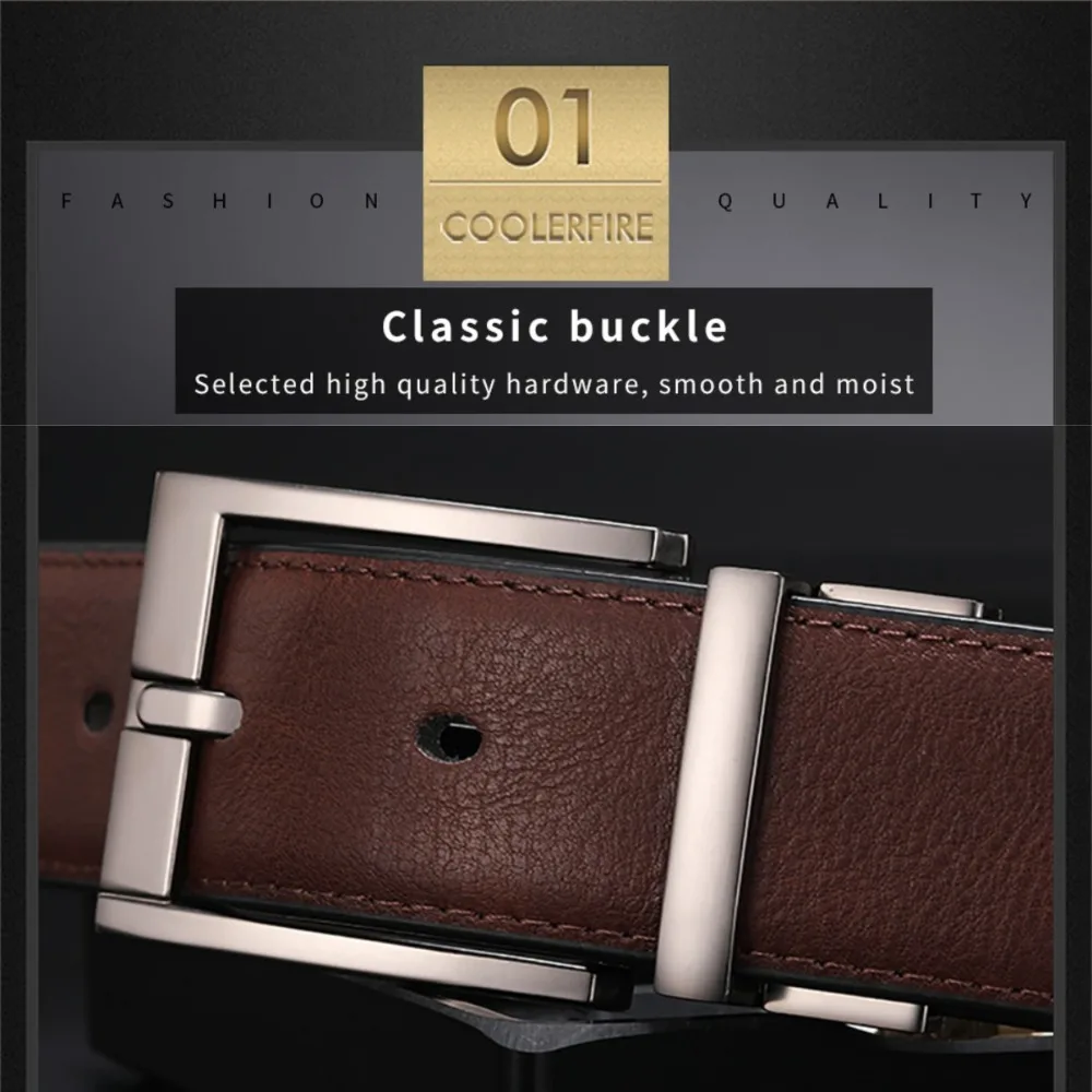 Luxury 3.5cm Width Rotatable Buckle Belt Cowskin Waistband Leather Waist Belt Adjustable Pants Metal Buckle Belt Male