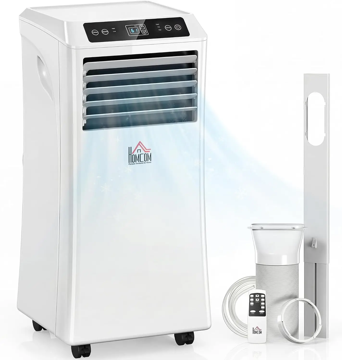 10000 BTU Portable Air Conditioner for Rooms Up to 441 Sq. Ft. White | 4-in-1 AC Unit, Cooling Fan, Dehumidifier, Sleep Mode, Re