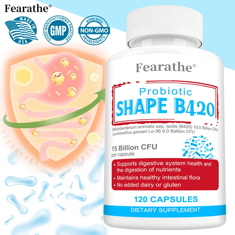 Probiotics 15 Billion CFU with Organic Prebiotics Digestive Enzymes, Supports Gut Digestive Health Bloating Constipation Immune