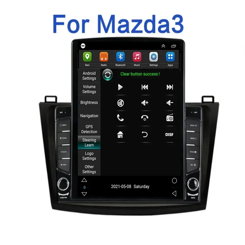 For Tesla Style 2 Din Android 13 Car Radio For Mazda 3 tesla still 2010-12 Multimedia Video Player GPS Stereo Carplay DSP Camera