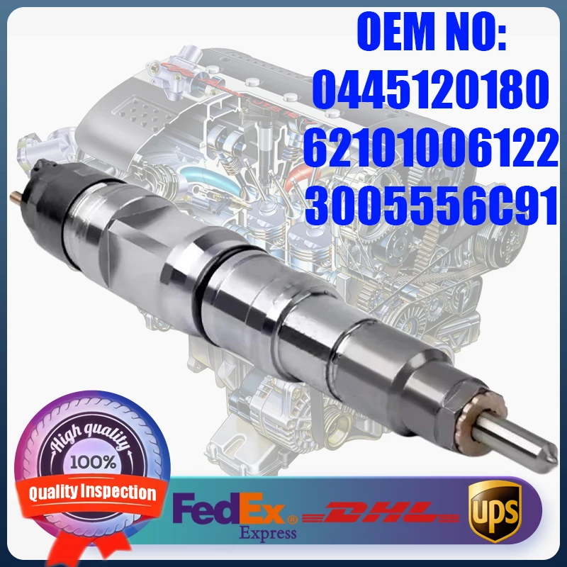 

Common Rail Fuel Injector 0445120180 62101006122 3005556C91 Suitable for Navistar MaxxForce 13.0L G13 Diesel Engine