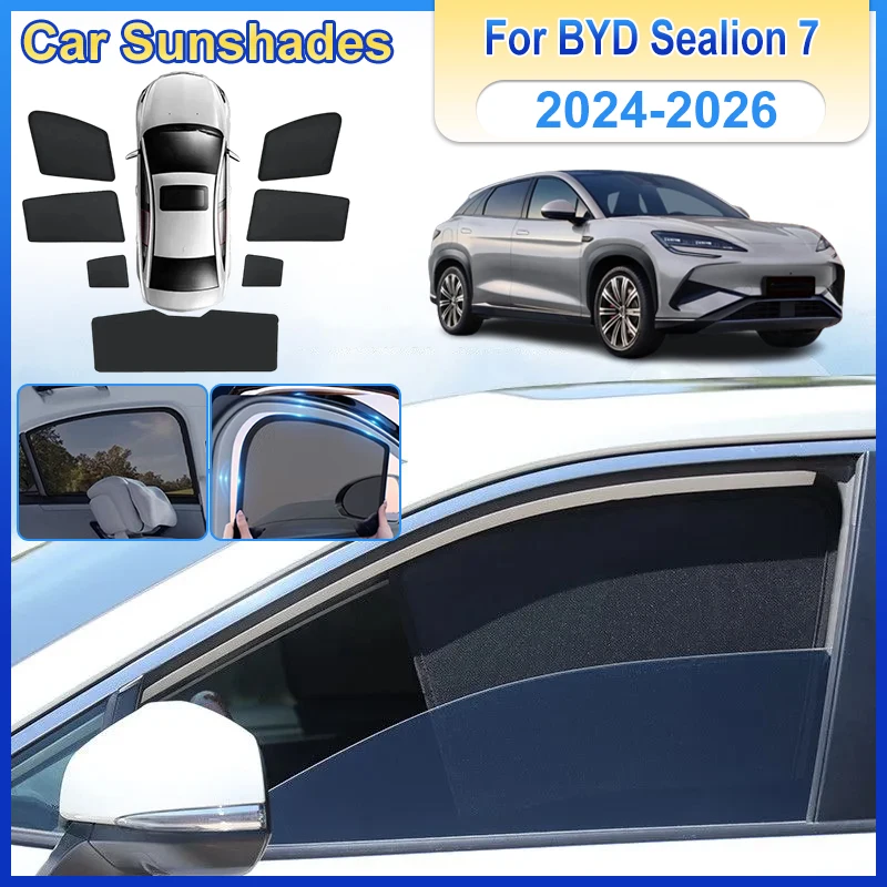 

Magnetic Sunshades For BYD Sealion 7 Bodykit BYD Sealion 07 EV 2024 2025 2026 Magnetic Sun Visors Privacy Curtains Accessories