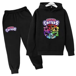 Kids Smiling Critters Cute Cartoon Print Spring Autumn Pullover Hoodie+Pants 2pcs Tracksuits 2-13 Years Boys Girls Outfits Sets