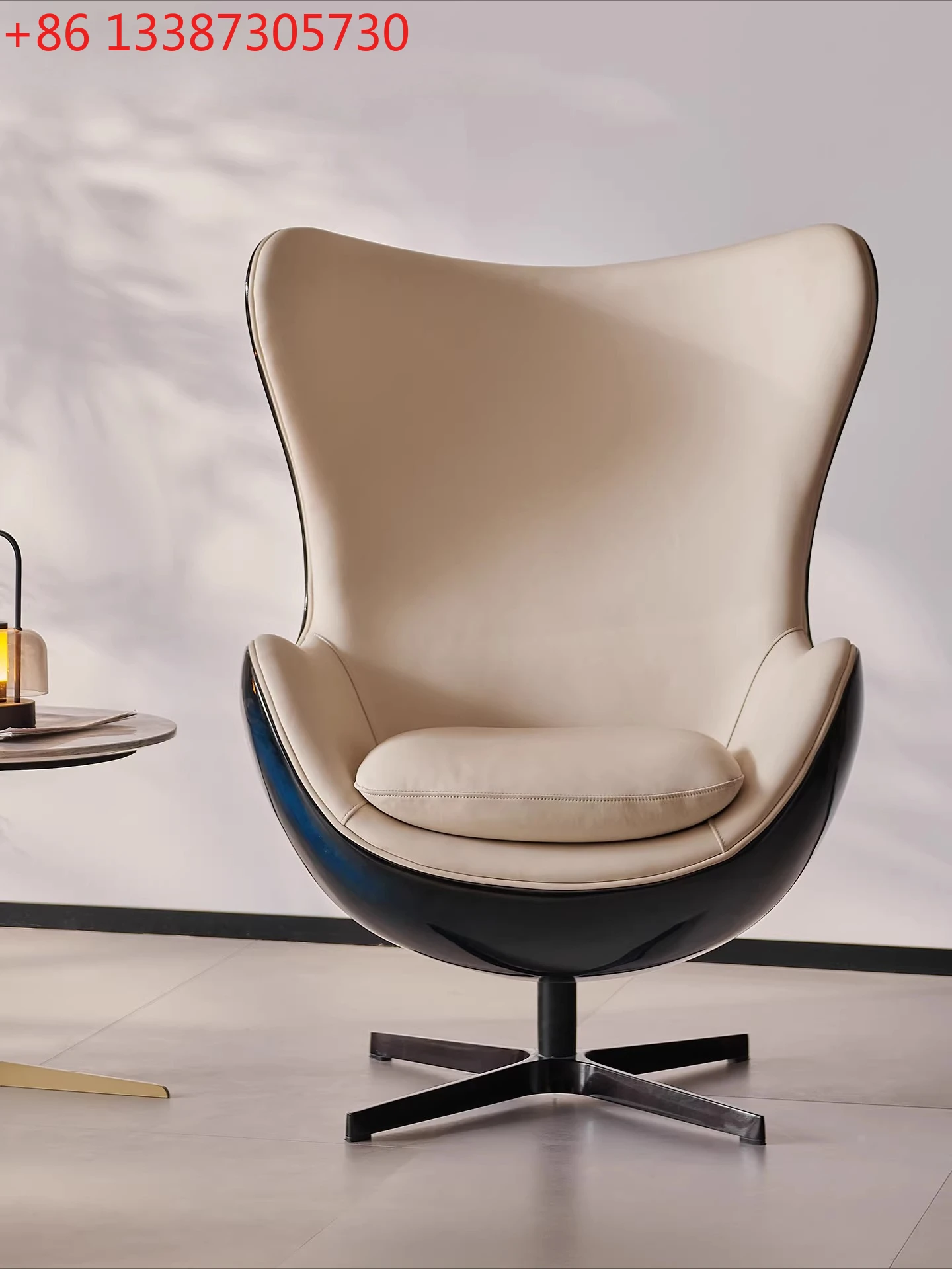 

Кресло-яйцо из кожи, кресло для отдыха, офисное кресло для переговоров, вращающееся кресло для руководителей, итальянский стиль, легкая роскошь