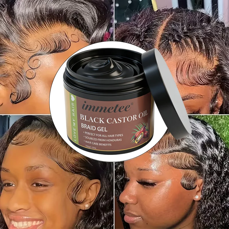 Braiding Hair Wax, Edge Control Pomade for Braids, Anti-Frizz Hold Styling Wax