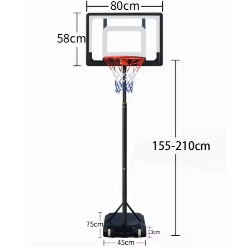 

Adults Steel Pole Indoor Outdoor Portable Adjustable Kids Basketball Hoop Stand Goal With Stable Base New Arrival