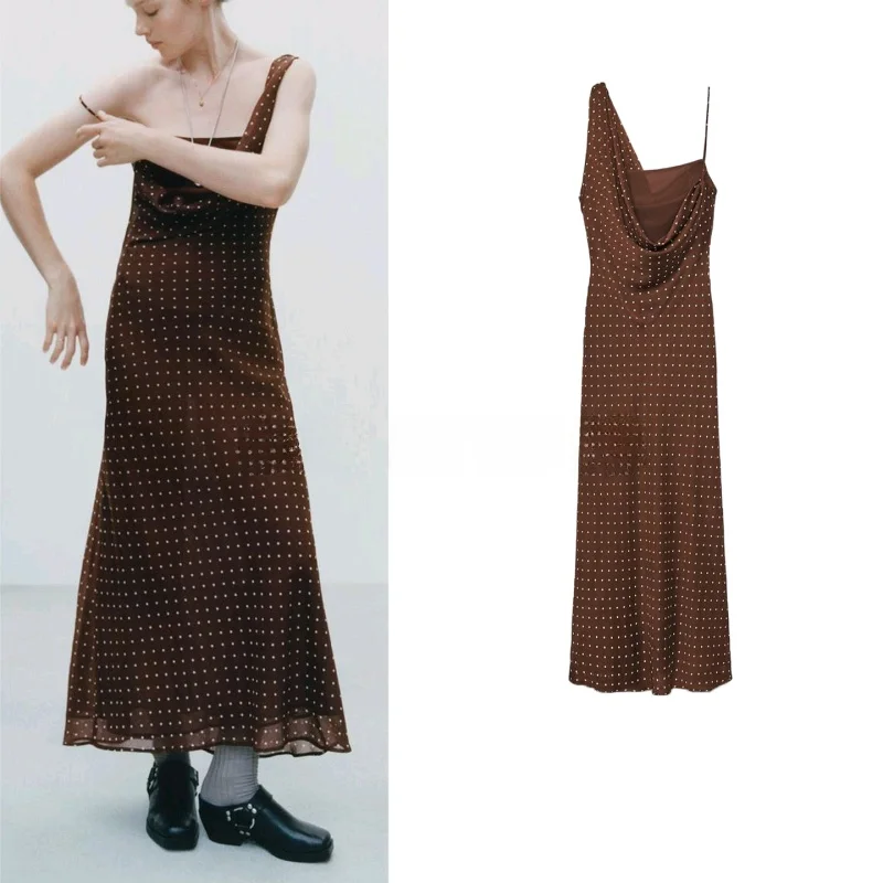 Outono novo feminino casual sle longo dr assimétrico neline emenda camada interna vaion aosphere poliéster plissado f...