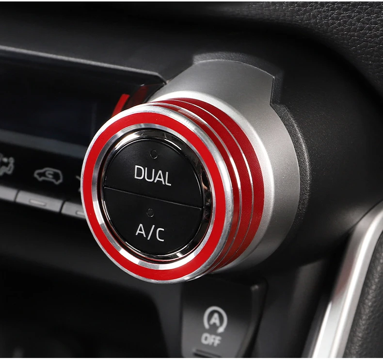 Für Toyota RAV4 XA50 Hybrid 2019 2020 2021 2022 2023 2024 2025 Auto Klimaanlagen-Steuerungsschalter Knopfringe Radio Audio Drehknopf Zierblende Abdeckung – Detail 2