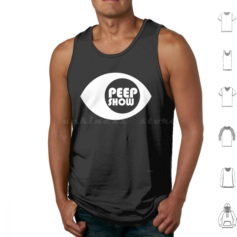 Peep Show Classic Tv Show Nerd Vest White Design Tank Tops Print Cotton Peep Show Peep Show Jez Mark Super Hans Vintage