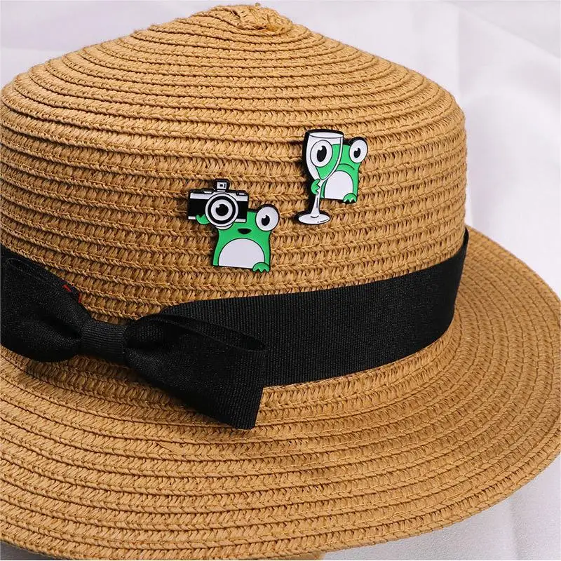 بروش برسوم كرتونية مضحكة من المينا الضفدع ، بروش لطيف ، دبوس طية صدر لكاميرا القدح الإبداعي ، إكسسوارات ملابس حقائب الظهر والقبعات ، 2 *