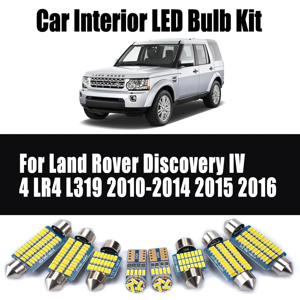 

21 шт. для Land Rover Discovery IV 4 LR4 L319 2010-2016 Canbus автомобильные аксессуары светодиодный комплект внутреннего косметического зеркала потолочного купольного освещения