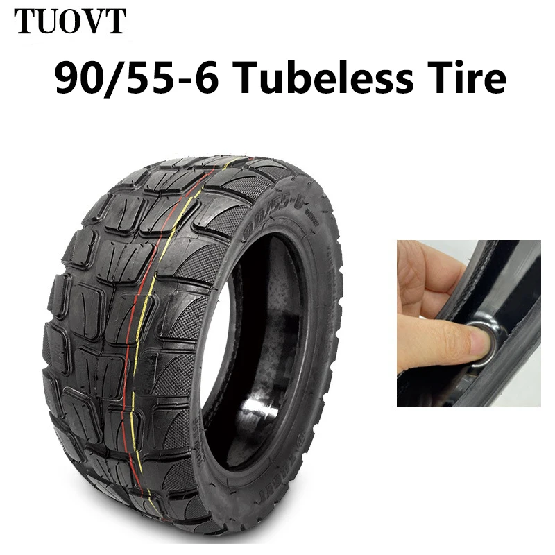 90/55-6 Tubeless Tire for Electric Scooter 10 Inch 80/60-6 Widened Wear-Resistant Off-road Vacuum Tyre