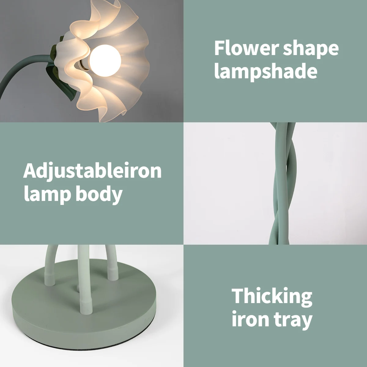 Retro 3-Head Flower Floor Lamp with Adjustable Necks & Dimmable Light 6