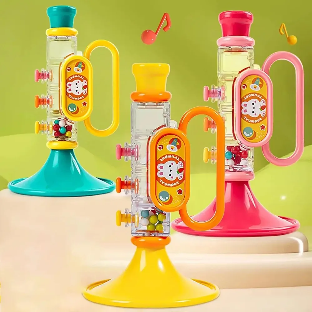 Early Learning Mini Blowing Trumpet with Hanging Rope Speech Enhancement Voice Changing Whistle Cartoon Rabbit