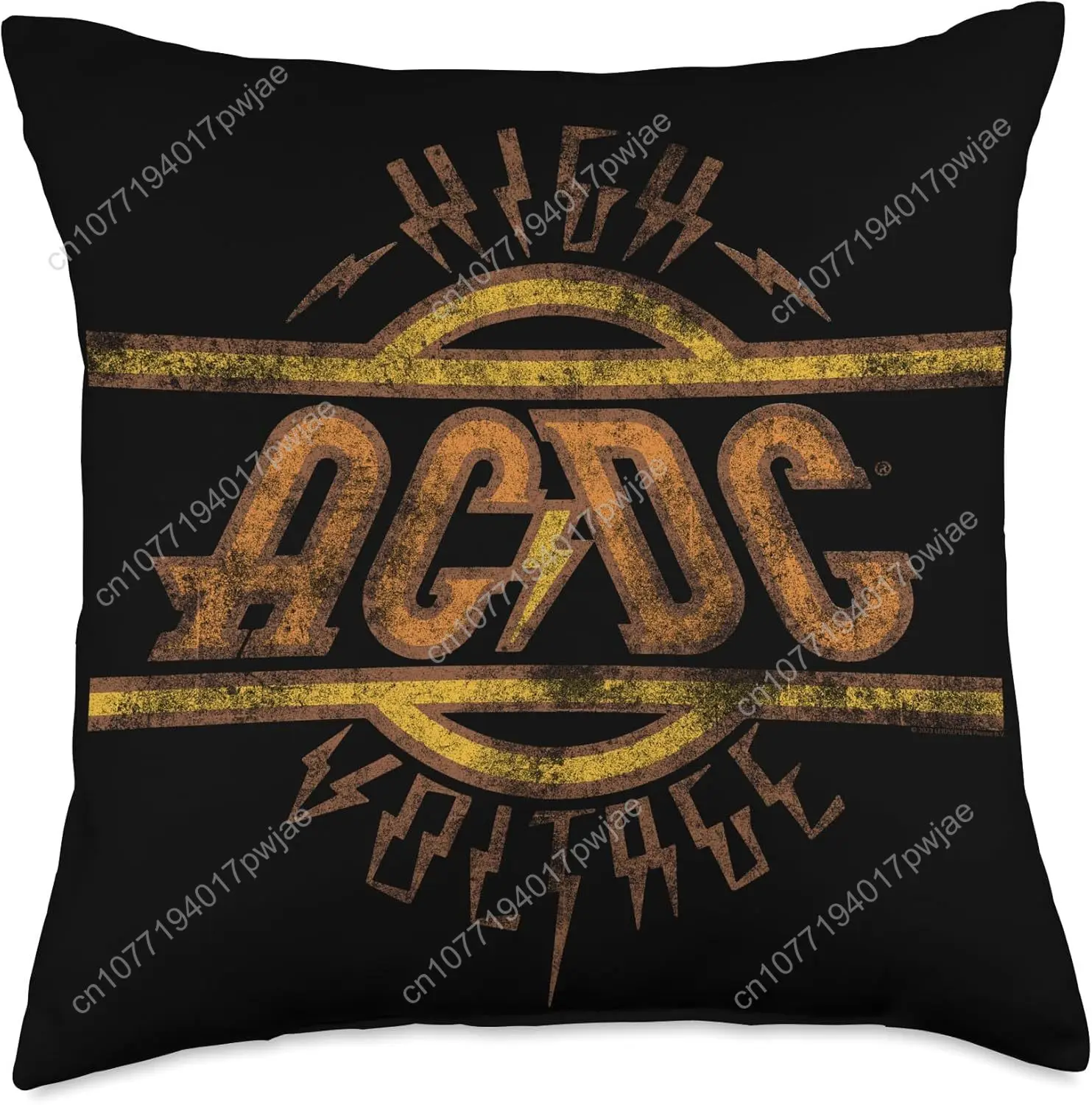 

Official AC/DC High Voltage Logo Distressed Vintage Band Throw Pillow