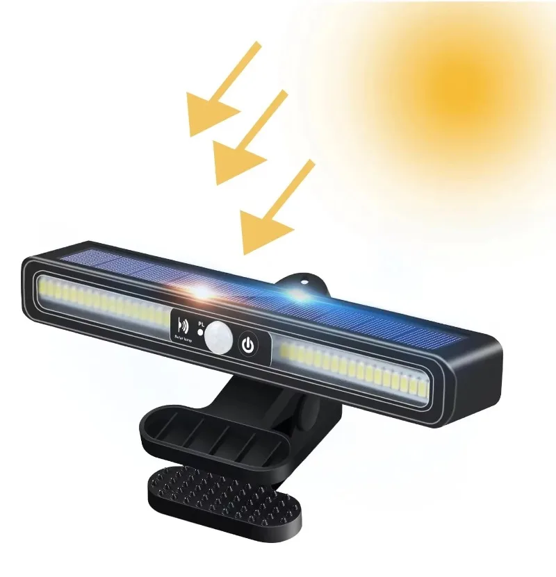 Clip on Sensor LED Solar Motion Lights Outdoor Waterproof Solar Fence Lights Outside Portable Solar Powered Security Lamps