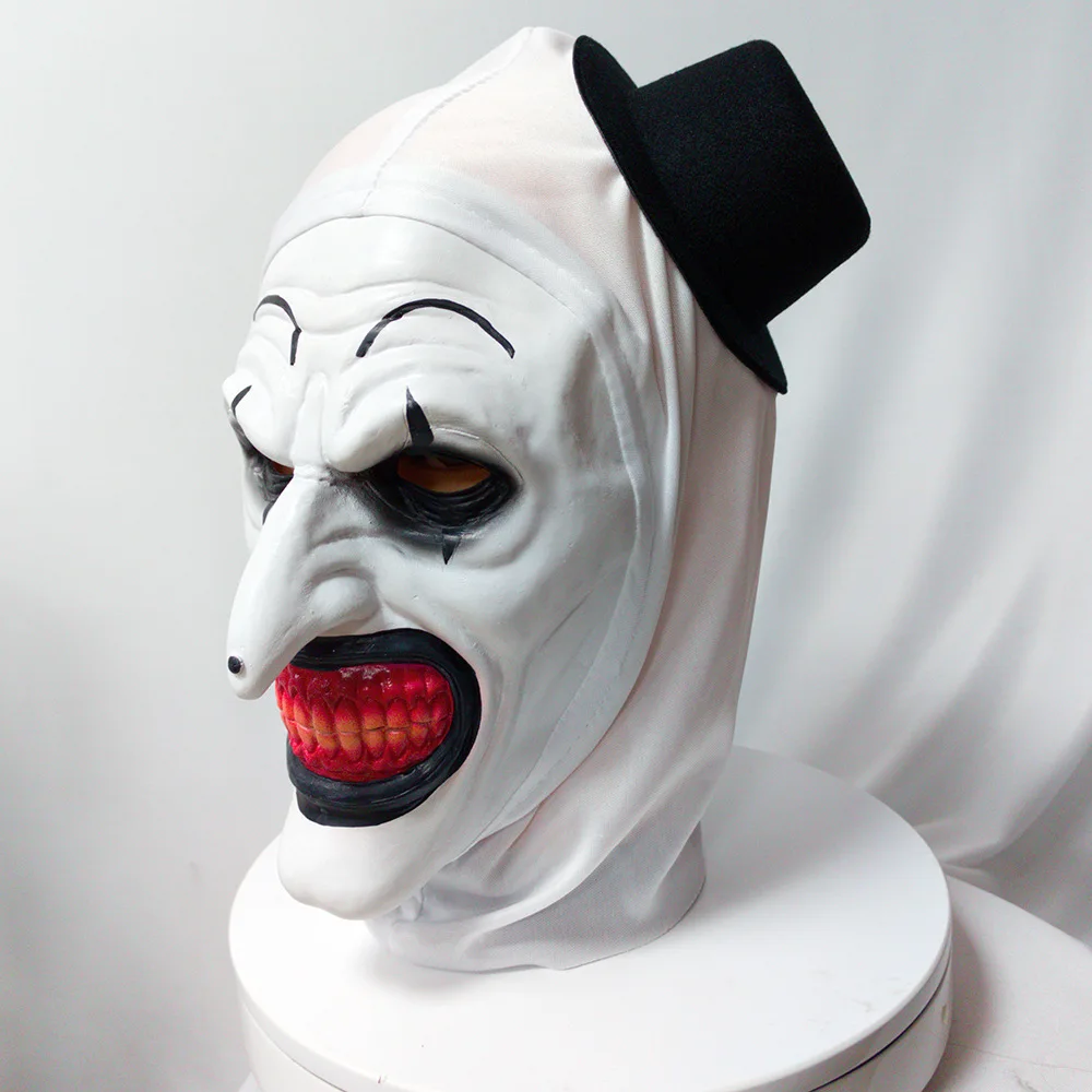 Maska klauna lateksowa na Halloween Terrifier, straszny kostium zabójcy, maska horroru na Halloween, upiorne maski dla dorosłych, męskie i damskie akcesoria Joker