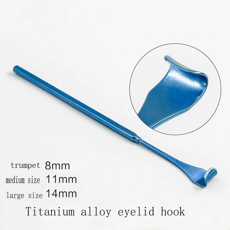 Stainless steel/titanium alloy eyelid hook for cosmetic surgery tools, double eyelid rake type hook, eye bag hook