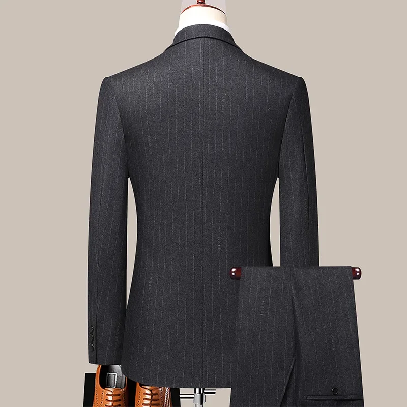 (82) New autumn and winter striped casual suits, elastic slim jackets, professional workwear