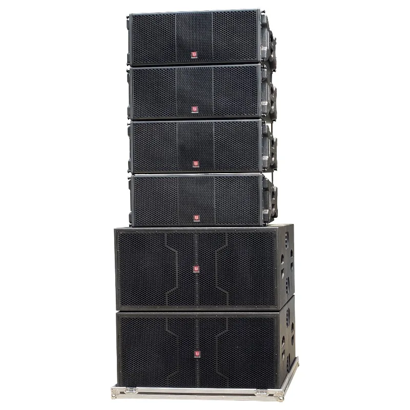 Dual Column Line Array Speaker Modern Wooden Shell Professional PA Sound System for Stage Concert Live Performance