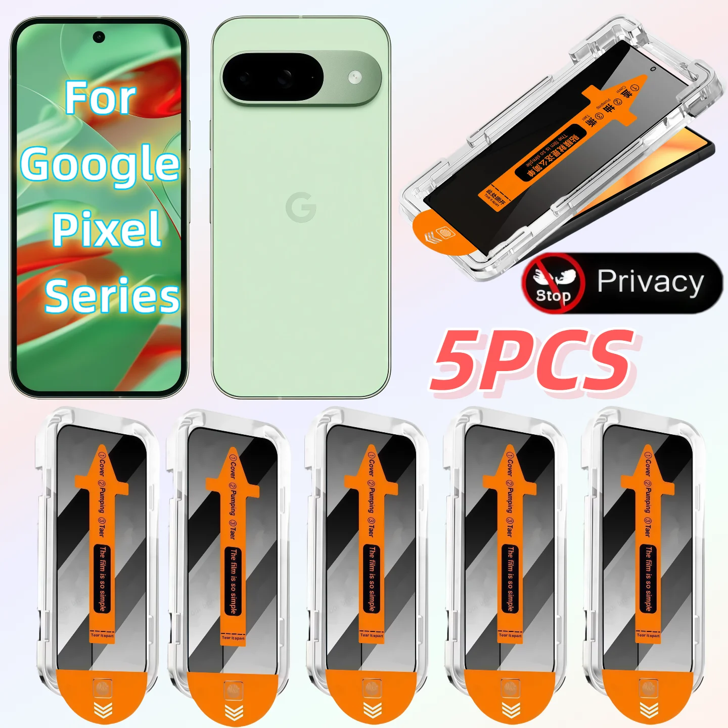 

5Pcs Privacy Anti-Spy Tempered Glass Screen Protector for Google Pixel 6 6A 7 7A 8 8A 8 Pro 9 10 Shatterproof130