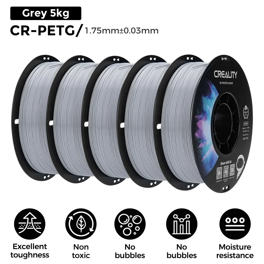 CREALITY CR-PETG-filament 1,75 mm 1,0 kg Milieuvriendelijk Geurloos en niet-giftig Hoge stabiliteit Vochtbestendigheid voor FDM-printers