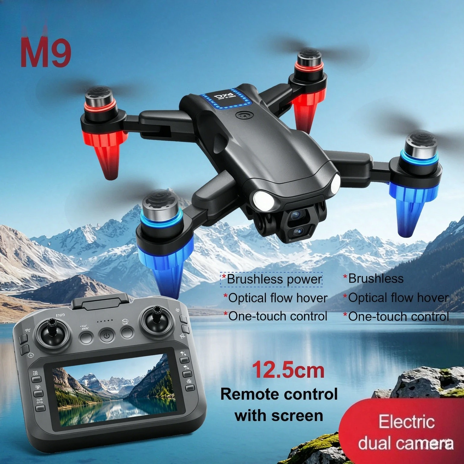 Fpv Brushless Rc Drone 4K - Dron GPS M9 RC con Cámara