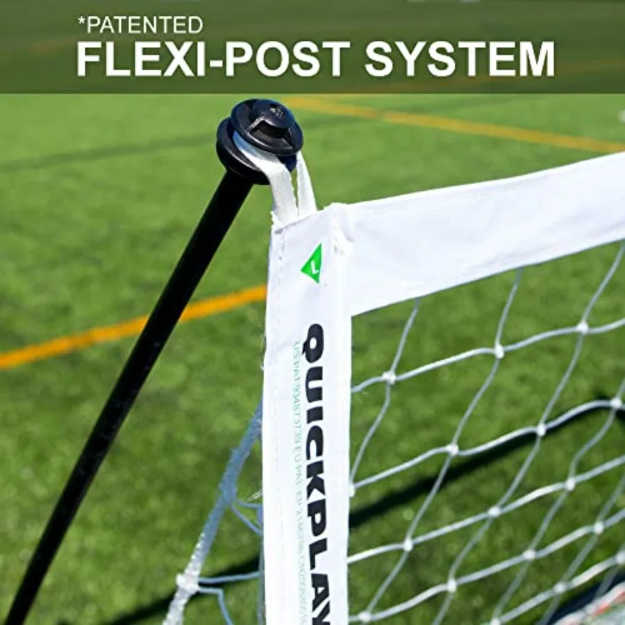 Portería de fútbol portátil Kickster Elite con base ponderada integrada para entrenamiento versátil en suelos duros de césped o césped disponible