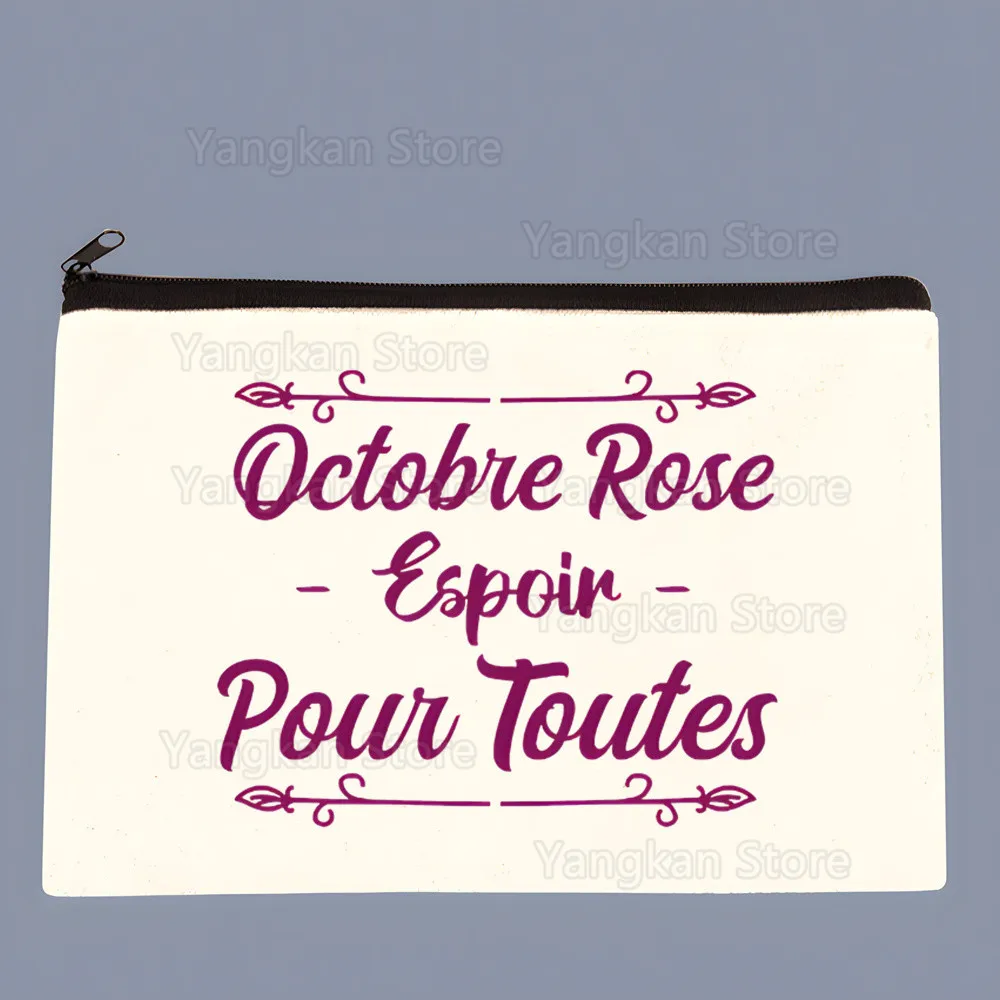 

Косметичка Octobre Rose, портативная дорожная косметичка на молнии, легкая женская сумочка для монет, модная женская сумочка