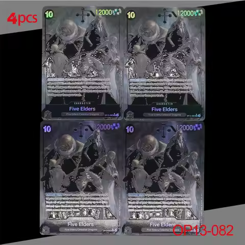 4pcs/set One Piece TCG English OP13-082 Five Elders card Imu Deck Card Textured Foil Card Anime Collectible Cards OPCG Game Toys