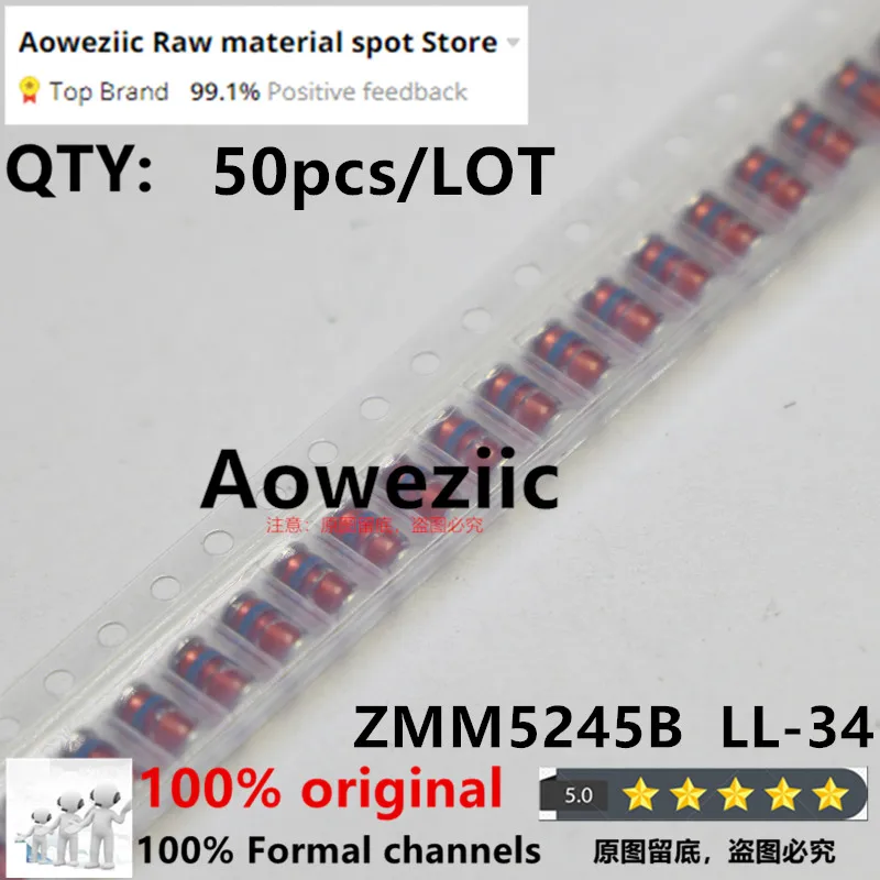 Aoweziic Original ZMM5245B LL-34 Zener Diodo, 100% Novo Importado, 2022